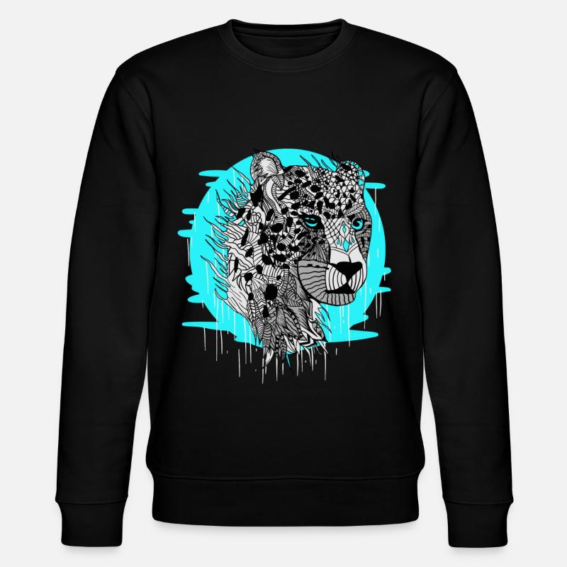 Leopard retro mandala - Stanley/Stella CHANGER Unisex Organic Sweatshirt - black