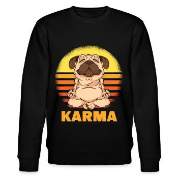 KARMA PUG - Sweat bio CHANGER Stanley/Stella Unisexe - noir - Devant - Nik (191cm) & Marisol (170cm)