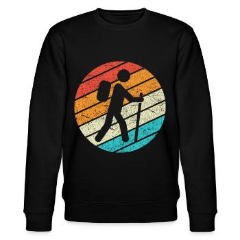 Wandern Hiking Geschenk Sprüche - Stanley/Stella Unisex Bio-Sweatshirt CHANGER  - Schwarz - Vorne - Nik (191cm) & Marisol (170cm)