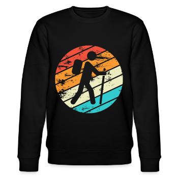 Wandern Hiking Geschenk Sprüche - Stanley/Stella Unisex Bio-Sweatshirt CHANGER  - Schwarz - Vorne - Nik (191cm) & Marisol (170cm)