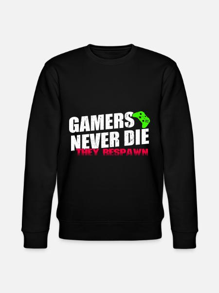 GAMERS NEVER DIE - Stanley/Stella Unisex Bio-Sweatshirt CHANGER - Schwarz