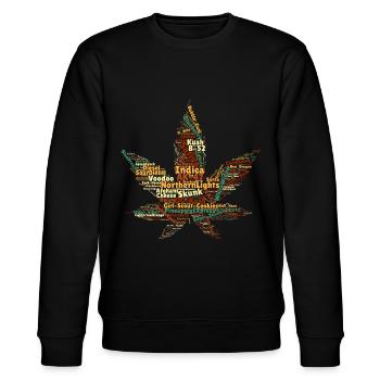 Variétés de cannabis nom de chanvre souche feuille de chanvre - Sweat bio CHANGER Stanley/Stella Unisexe - noir - Devant - Nik (191cm) & Marisol (170cm)
