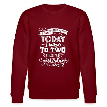Antisocial - Two people yesterday - neg - Stanley/Stella CHANGER Unisex Organic Sweatshirt - burgundy - Front - Nik (191cm) & Marisol (170cm)