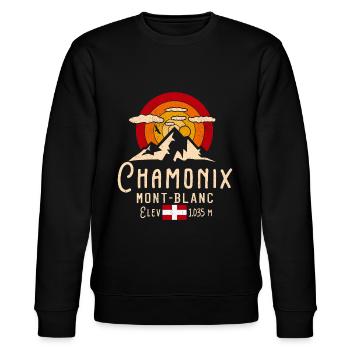Chamonix French Alps - Sweat bio CHANGER Stanley/Stella Unisexe - noir - Devant - Nik (191cm) & Marisol (170cm)