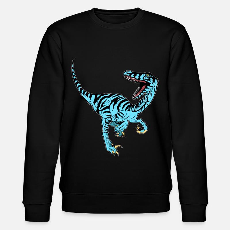 Blauer Velociraptor - Stanley/Stella Unisex Bio-Sweatshirt CHANGER  - Schwarz
