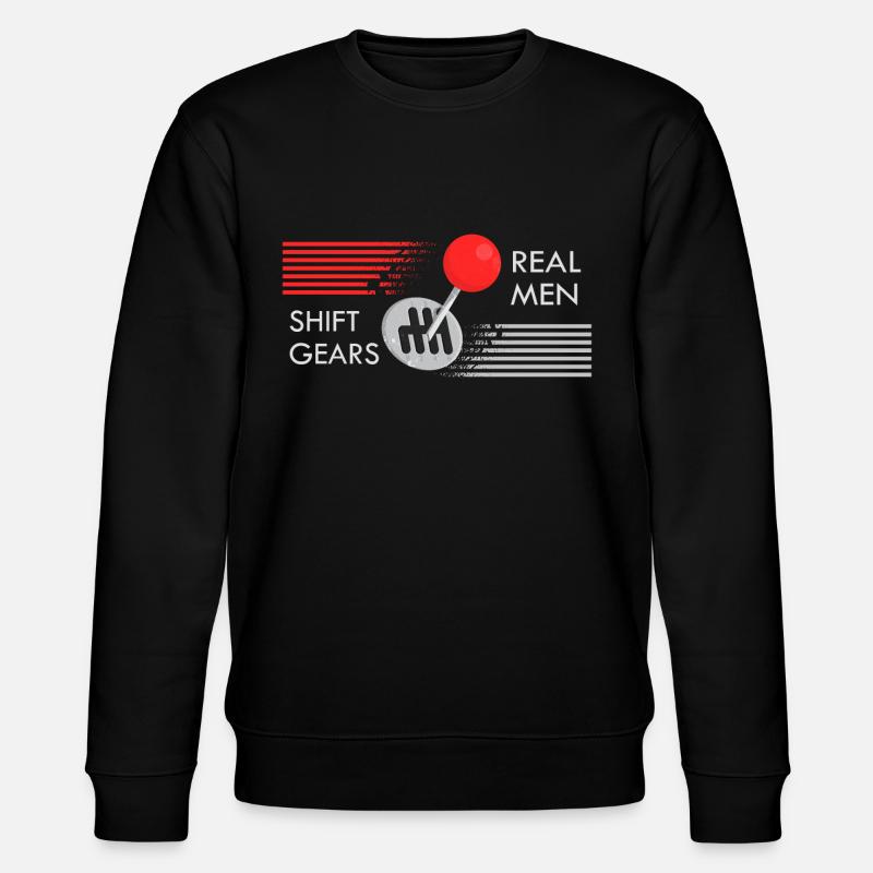 Real men shift gears - Stanley/Stella CHANGER Unisex Organic Sweatshirt - black