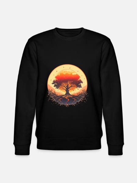 Træ af livscyklus for fødsel og vækst - Stanley/Stella økologisk unisex-sweatshirt CHANGER  - sort