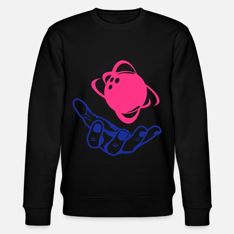 Bowlingkugel mit offener Hand - Stanley/Stella Unisex Bio-Sweatshirt CHANGER  - Schwarz