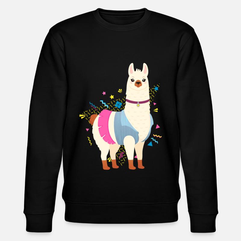 90s Style Llama - Stanley/Stella CHANGER Unisex Organic Sweatshirt - black