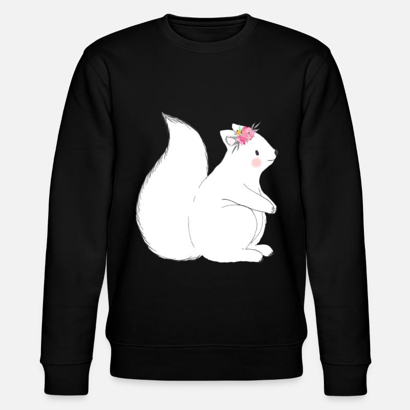 Squirrel Flowers - Stanley/Stella CHANGER Unisex Organic Sweatshirt - black