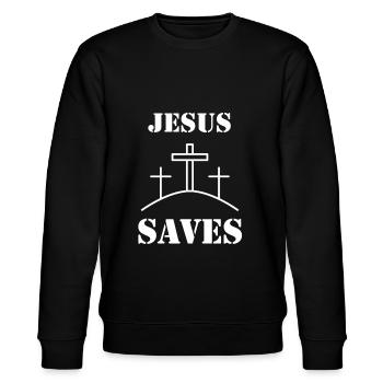 Jesus Jesus Jesus Christlich Christlich Christlich - Stanley/Stella Unisex Bio-Sweatshirt CHANGER  - Schwarz - Vorne - Nik (191cm) & Marisol (170cm)