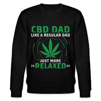 CBD Dad | CBD Flowers Legal Cannabis Gifts - Stanley/Stella CHANGER Unisex Organic Sweatshirt - black - Front - Nik (191cm) & Marisol (170cm)
