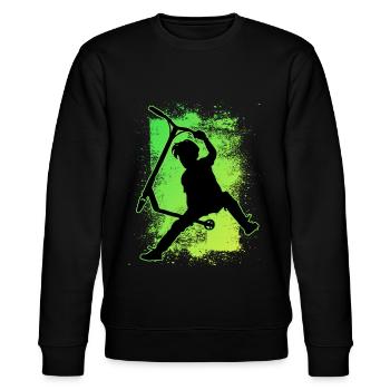 Freestyle Roller - Stanley/Stella Unisex Bio-Sweatshirt CHANGER  - Schwarz - Vorne - Nik (191cm) & Marisol (170cm)