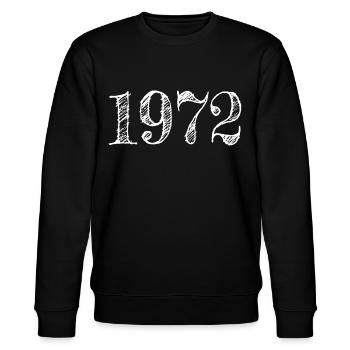 1972 Millésime Année de construction Cadeau d’anniversaire - Sweat bio CHANGER Stanley/Stella Unisexe - noir - Devant - Nik (191cm) & Marisol (170cm)