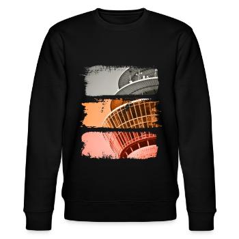 Düsseldorf Vintage Retro Deutschland Stadt Skyline - Stanley/Stella Unisex Bio-Sweatshirt CHANGER  - Schwarz - Vorne - Nik (191cm) & Marisol (170cm)