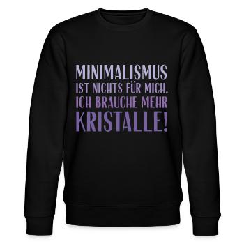 Minimalismus ist nichts für mich... Kristalle! - Stanley/Stella Unisex Bio-Sweatshirt CHANGER  - Schwarz - Vorne - Nik (191cm) & Marisol (170cm)