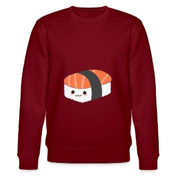 Sushi Geschenk japanisches Essen - Stanley/Stella Unisex Bio-Sweatshirt CHANGER  - Burgunderrot - Vorne - Nik (191cm) & Marisol (170cm)