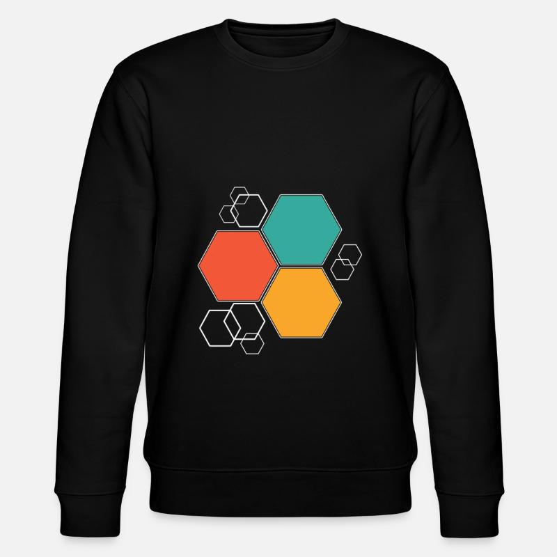 Hexagon Geschenk Sechseck - Stanley/Stella Unisex Bio-Sweatshirt CHANGER  - Schwarz