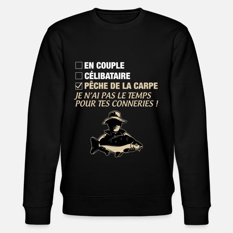 Pêche carpe - Sweat bio CHANGER Stanley/Stella Unisexe - noir