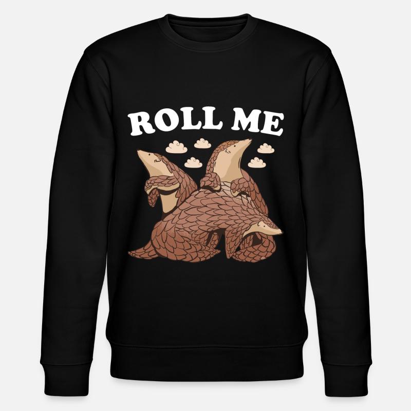 Roll Me Pangolin - Stanley/Stella Unisex Bio-Sweatshirt CHANGER  - Schwarz