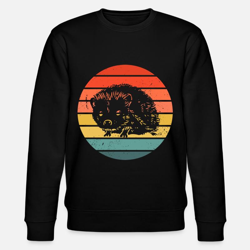 Hedgie Retro Sunset Hérisson - Sweat bio CHANGER Stanley/Stella Unisexe - noir