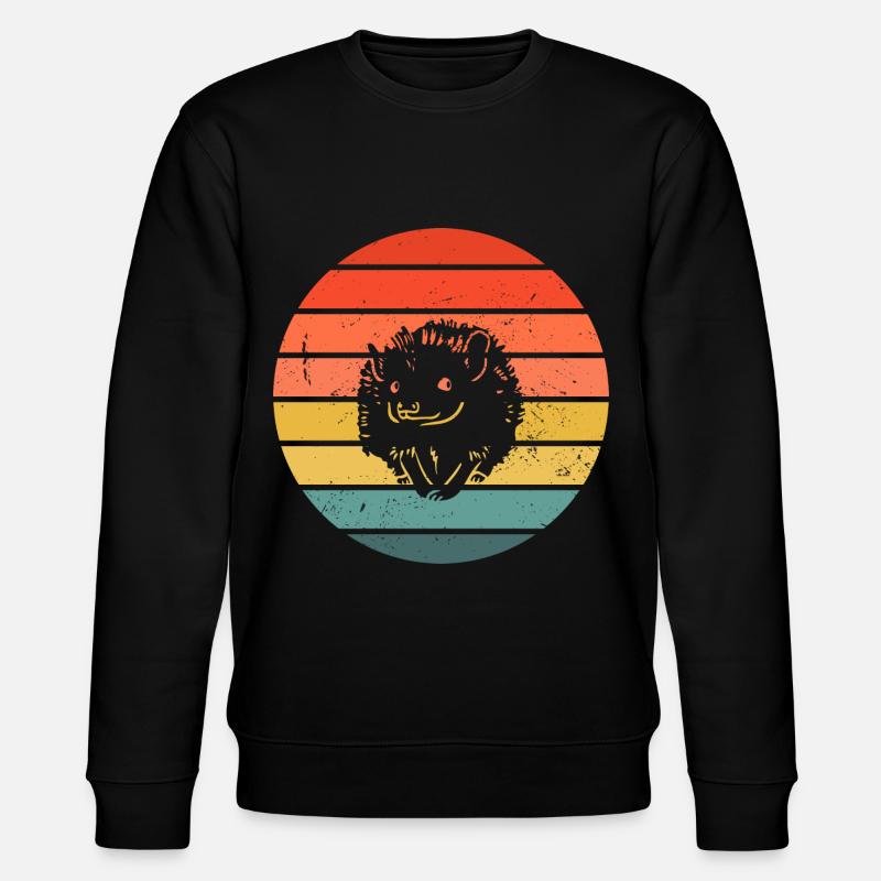 Hedgie Retro Sunset Hérisson - Sweat bio CHANGER Stanley/Stella Unisexe - noir