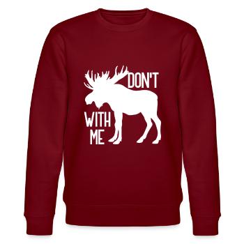 Moose pun - Stanley/Stella CHANGER Unisex Organic Sweatshirt - burgundy - Front - Nik (191cm) & Marisol (170cm)
