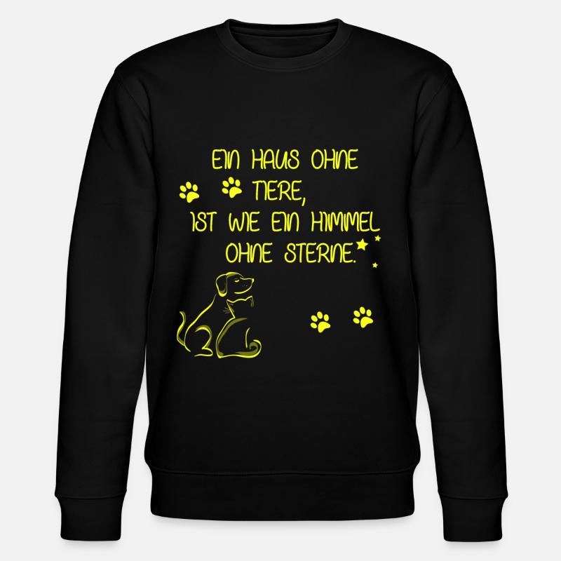 Katzen und Hunde Motiv - Stanley/Stella Unisex Bio-Sweatshirt CHANGER  - Schwarz