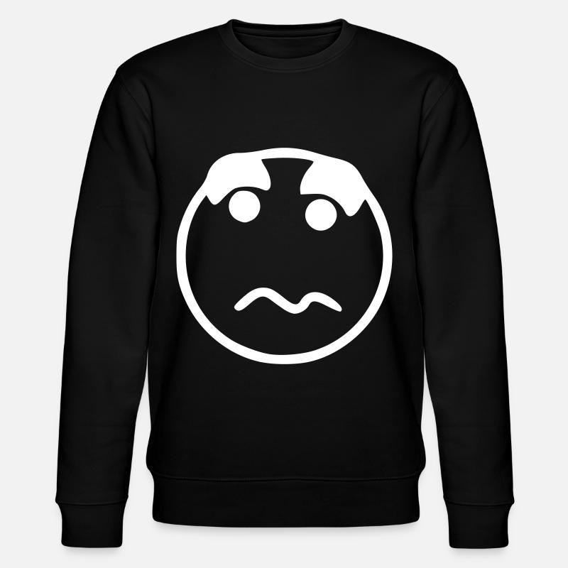 Emoji sketch blanc nerveux - Sweat bio CHANGER Stanley/Stella Unisexe - noir