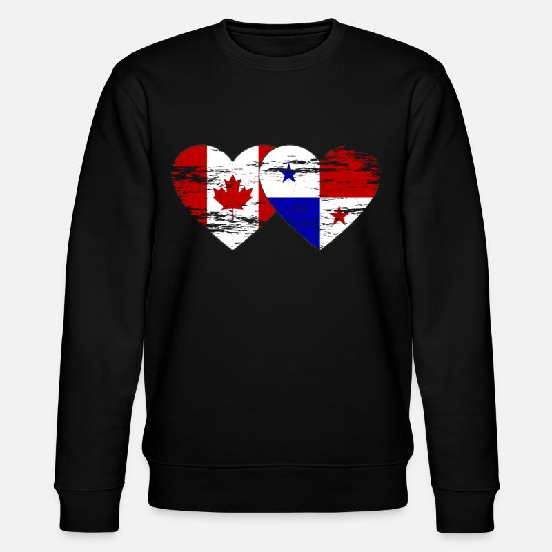 Canada Panama Flag used - Stanley/Stella CHANGER Unisex Organic Sweatshirt - black