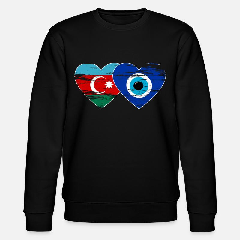 Azerbaïdjan Nazar drapeau perlé utilisé - Sweat bio CHANGER Stanley/Stella Unisexe - noir