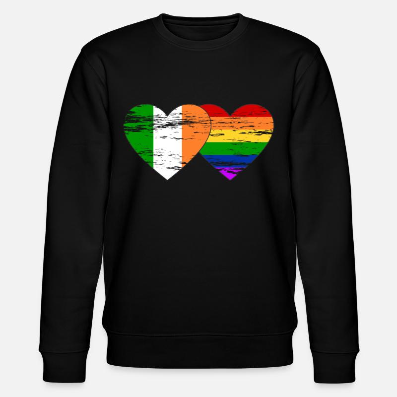 Drapeau arc-en-ciel de l’Irlande utilisé - Sweat bio CHANGER Stanley/Stella Unisexe - noir