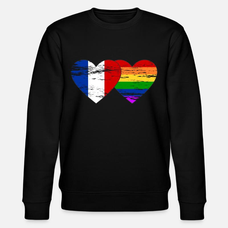 Frankreich Regenbogen Flagge used - Stanley/Stella Unisex Bio-Sweatshirt CHANGER  - Schwarz