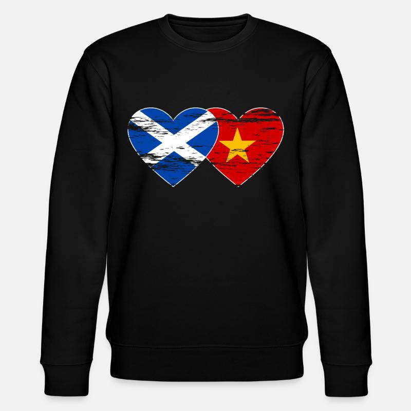 Ecosse Vietnam drapeau coeur utilisé - Sweat bio CHANGER Stanley/Stella Unisexe - noir
