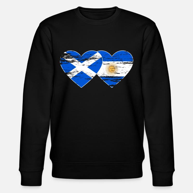 Ecosse Argentine Drapeau Coeur Utilisé - Sweat bio CHANGER Stanley/Stella Unisexe - noir