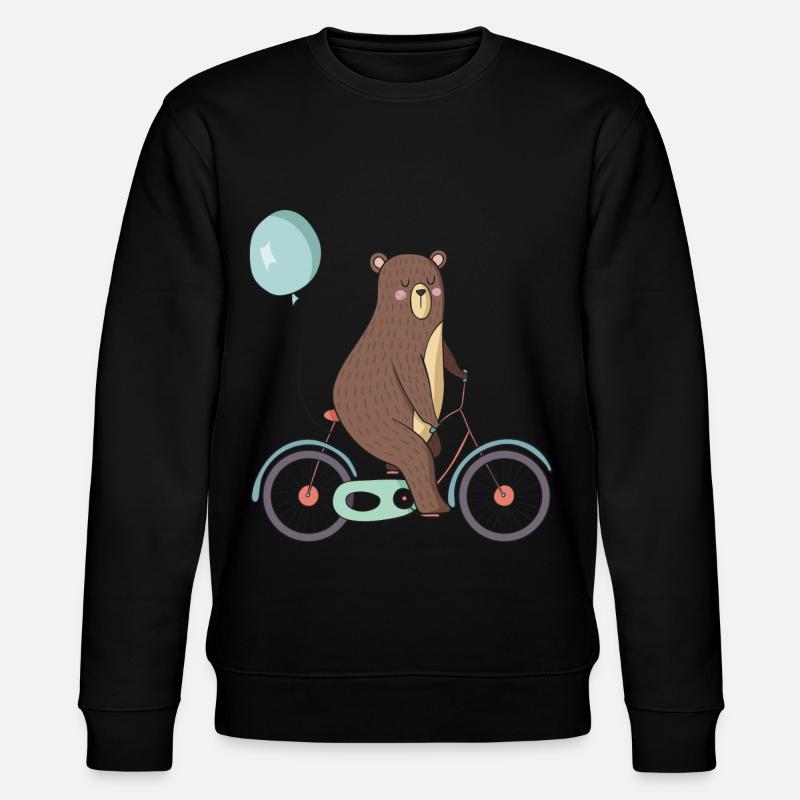Bear on a bicycle - Stanley/Stella CHANGER Unisex Organic Sweatshirt - black
