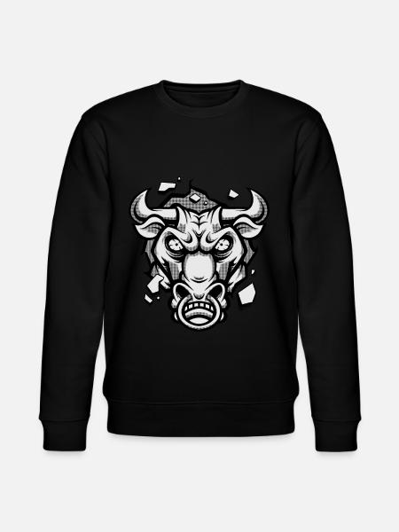 Okse Oksehode Okse Sterkt vilt kraftdyr - Stanley/Stella CHANGER økologisk unisex-sweatshirt - svart