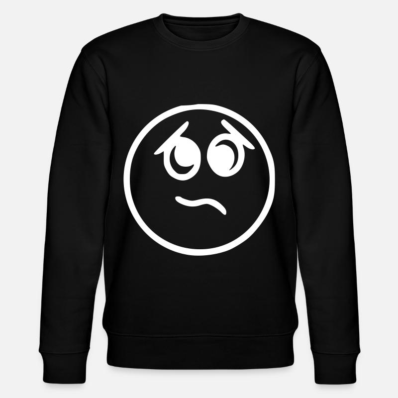 Emoji sketch blanc nerveux - Sweat bio CHANGER Stanley/Stella Unisexe - noir