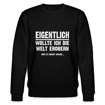 Lustige Sprüche, Geschenk zB Geburtstag, Nerd - Stanley/Stella Unisex Bio-Sweatshirt CHANGER  - Schwarz - Vorne - Nik (191cm) & Marisol (170cm)