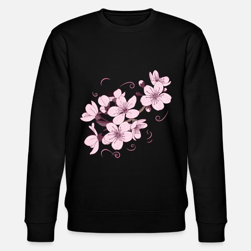 Blume Japanisch Cooles Geschenk - Stanley/Stella Unisex Bio-Sweatshirt CHANGER  - Schwarz