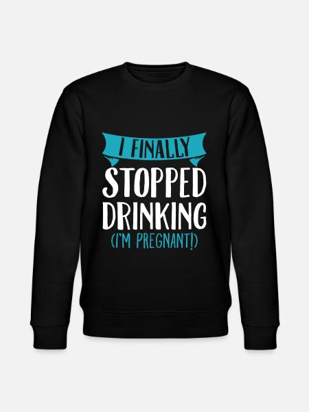 Pregnancy No Alcohol Funny Gift - Stanley/Stella CHANGER Unisex Organic Sweatshirt - black