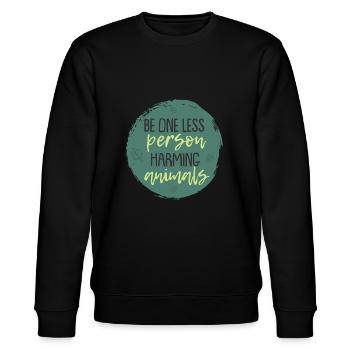 Vegetarier Tiere verletzen Cooles Geschenk - Stanley/Stella Unisex Bio-Sweatshirt CHANGER  - Schwarz - Vorne - Nik (191cm) & Marisol (170cm)
