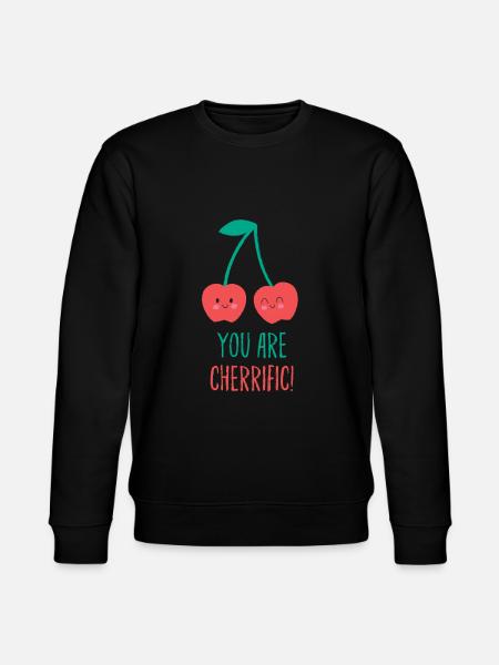 Cherries Cherrific Comic Funny Gift - Stanley/Stella CHANGER Unisex Organic Sweatshirt - black