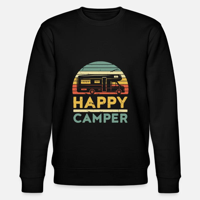 HAPPY CAMPER - Stanley/Stella CHANGER Unisex Organic Sweatshirt - black