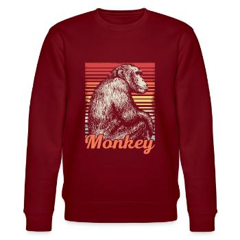 Singe animal Mignon Safari Retro Cool Cadeau - Sweat bio CHANGER Stanley/Stella Unisexe - bordeaux - Devant - Nik (191cm) & Marisol (170cm)