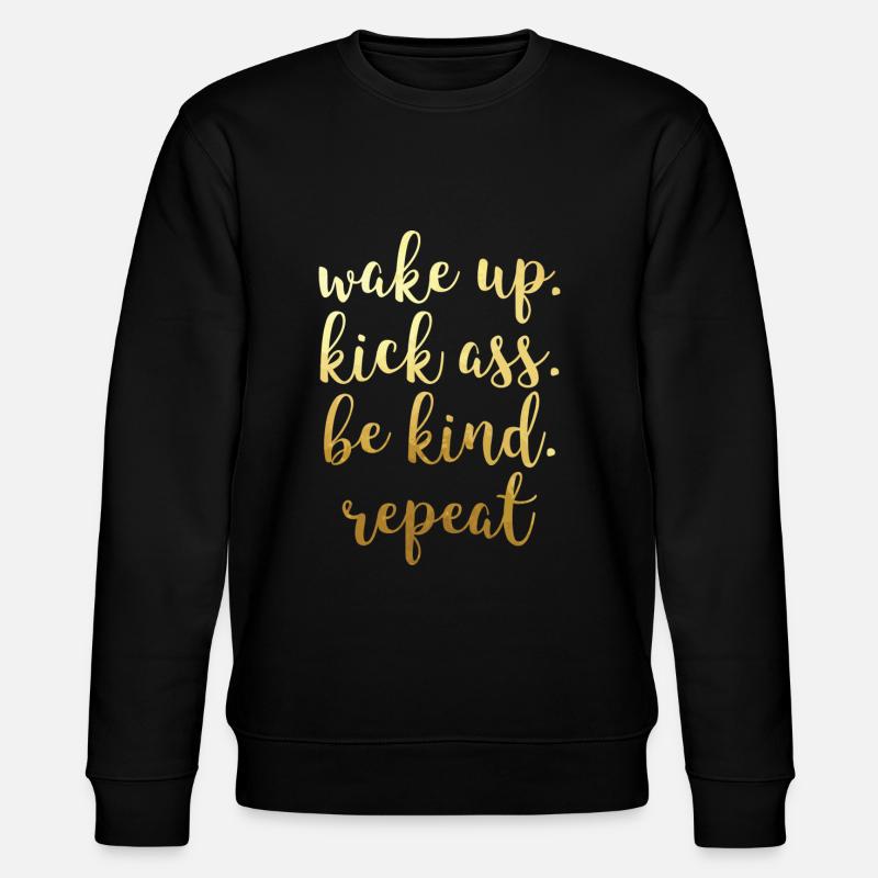 Kick ass repeat - Stanley/Stella Unisex Bio-Sweatshirt CHANGER  - Schwarz