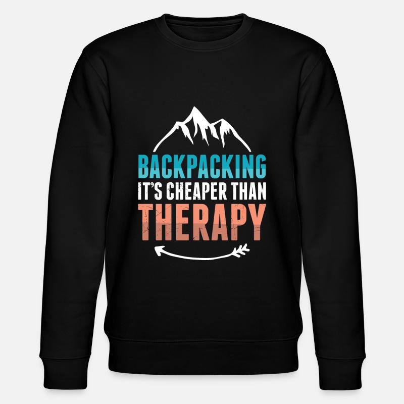 Backpacker Therapie - Stanley/Stella Unisex Bio-Sweatshirt CHANGER  - Schwarz