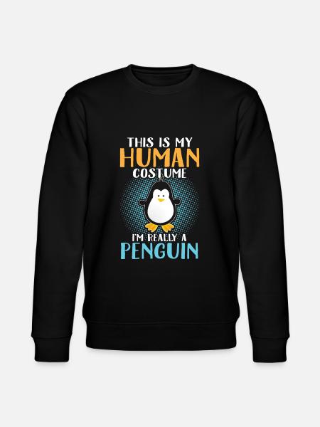 Penguin in human costume - Stanley/Stella CHANGER Unisex Organic Sweatshirt - black