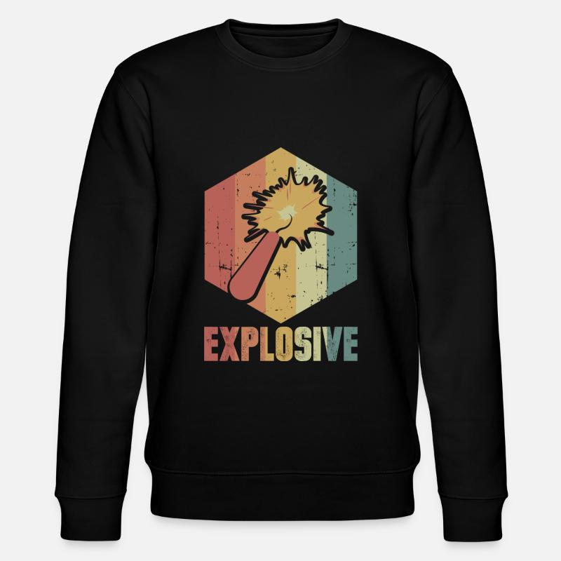 Dynamite Explosion Retro Cool Gift - Stanley/Stella CHANGER Unisex Organic Sweatshirt - black