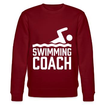 Schwimmtrainer Schwimmen Schwimmkurs Schwimmlehrer - Stanley/Stella Unisex Bio-Sweatshirt CHANGER  - Burgunderrot - Vorne - Nik (191cm) & Marisol (170cm)